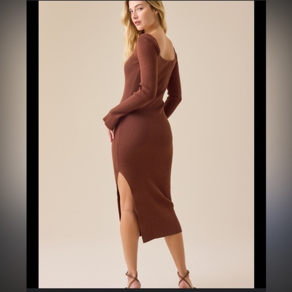 NWT Pink Rose Chocolate Long Sleeve Knit Dress
